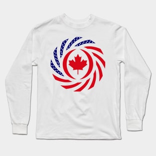 Canadian American Multinational Patriot Flag Long Sleeve T-Shirt